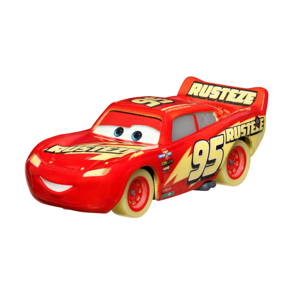 Disney Pixar Cars Disneyn ja Pixarin Autot-lelupakkaus, jossa on pimeässä hohtavia metallisia 1:55-mittakaavan leluautoja