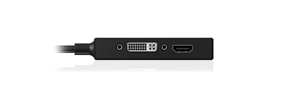 ICY BOX IB-AC1032 Mini DisplayPort DVI-D + VGA (D-Sub) + HDMI Sort