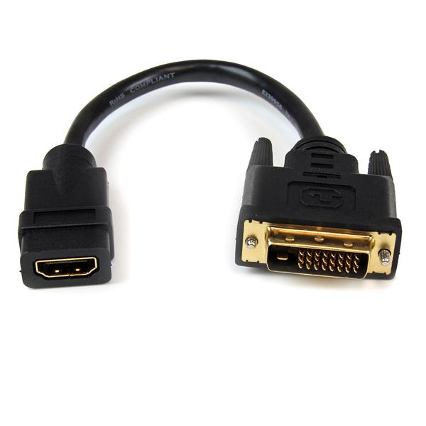StarTech.com HDDVIFM8IN videokabel adapter 0,203 m HDMI Type A (Standard) DVI-D Sort