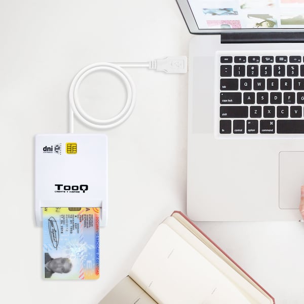 TooQ TQR-210W läsare smarta kort inomhus USB 2.0 Vit