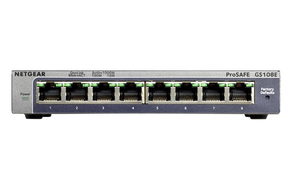 NETGEAR GS108E Hallittu Gigabit Ethernet (10/100/1000) Musta