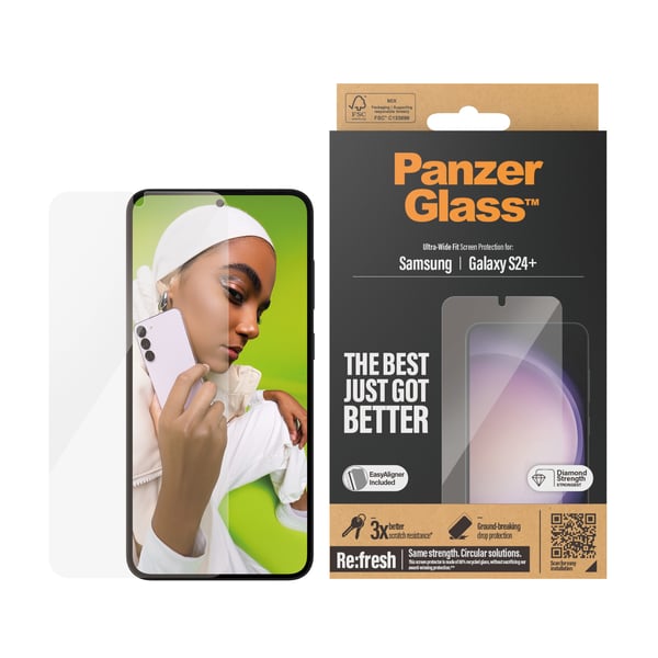 PanzerGlass ® Screen Protector Samsung Galaxy S24+ | Ultra-Wide Fit w. EasyAligner Genomskinligt skärmskydd 1 styck