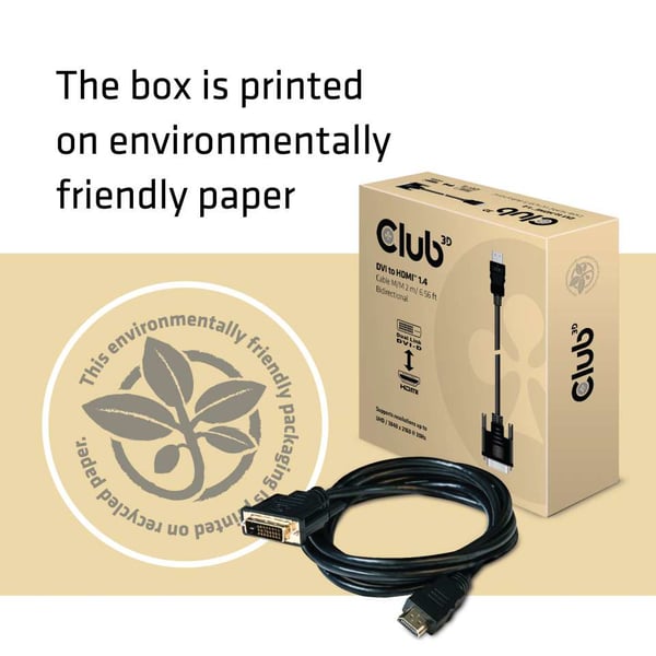 Club 3D CAC-1210 - Adapterkabel - Dual Link - DVI-D hane till HDMI hane