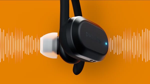 Philips 7600 series TAA7306BK/00 hörlur och headset Trådlös Öronkrok, I öra Idrott Bluetooth Svart