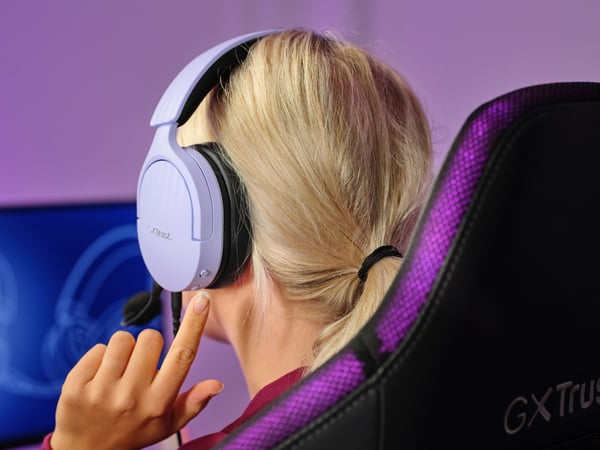 Trust GXT 489P FAYZO Kuulokkeet Langallinen Pääpanta Pelaaminen Musta, Purppura