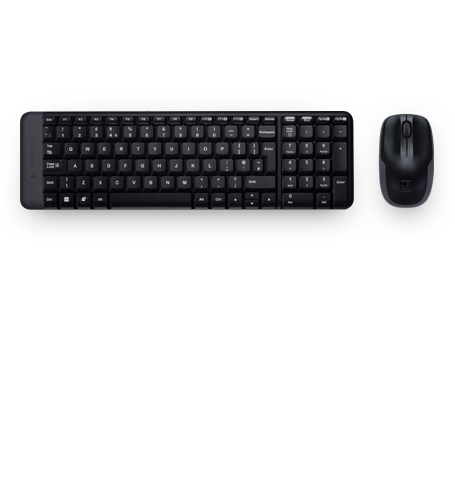 Logitech MK220 näppäimistö Sisältää hiiren Office USB Espanja Musta