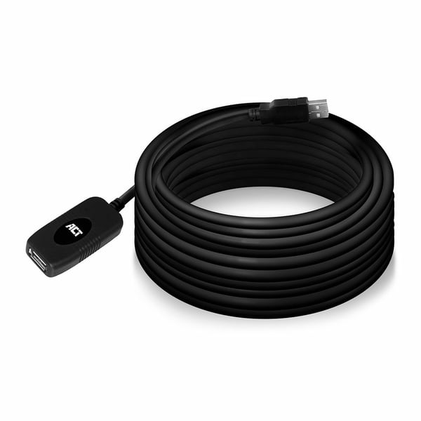 ACT AC6010 USB-kabel USB 2.0 10 m USB A Sort