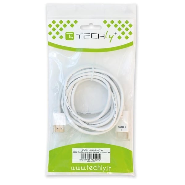 Techly 1m HDMI-A/HDMI-A HDMI-kabel HDMI Type A (Standard) Hvid