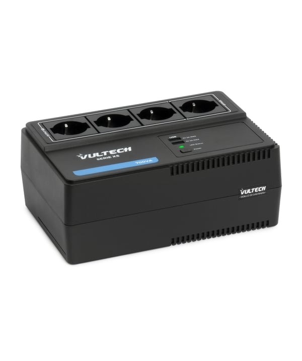 Vultech UPS700VA-XS UPS-enhed Interaktivt indgangsstik 0,7 kVA 390 W 4 AC stikkontakt(er)