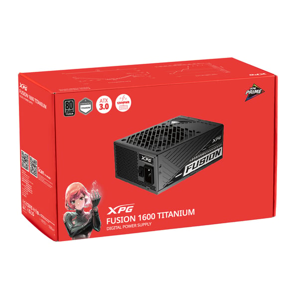 XPG FUSION 1600W strömförsörjningsenheter 20+4 pin ATX ATX Svart