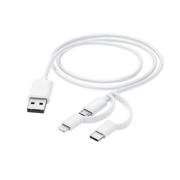 Hama 00201535 USB-kabel USB 2.0 1 m USB A Micro-USB B 0,48 Gbit/sek. Hvid