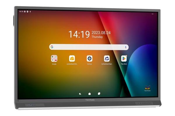 Viewsonic IFP6552-2F skyltställ Platt skärm för digital skyltning 165,1 cm (65") LCD 450 cd/m² 4K Ultra HD Svart Pekskärm Inbyggd processor Android