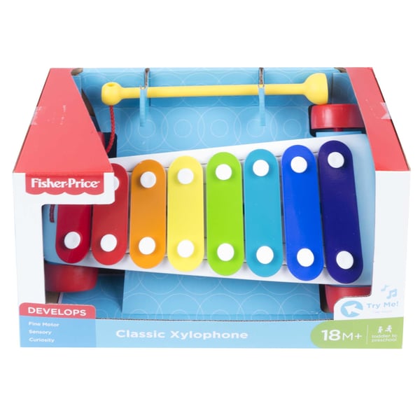 Fisher-Price klassisk xylofon, musikinstrument til at trække efter sig