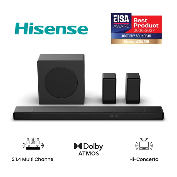 Hisense AX5140Q Svart 5.1.4 kanaler 600 W Hisense AX5140Q Svart 5.1.4 kanaler 600 W