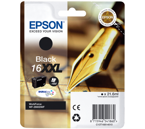 Epson Singlepack Black 16XXL DURABrite Ultra Ink