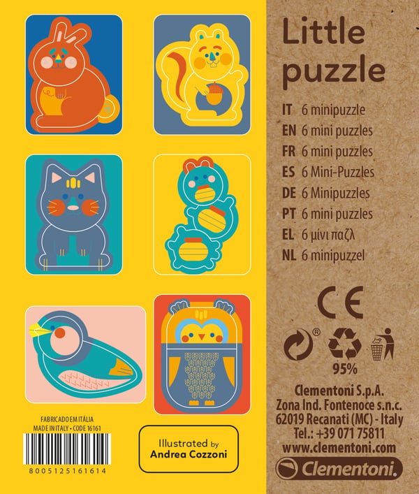 Clementoni Little Puzzle Muotopalapeli Eläimet
