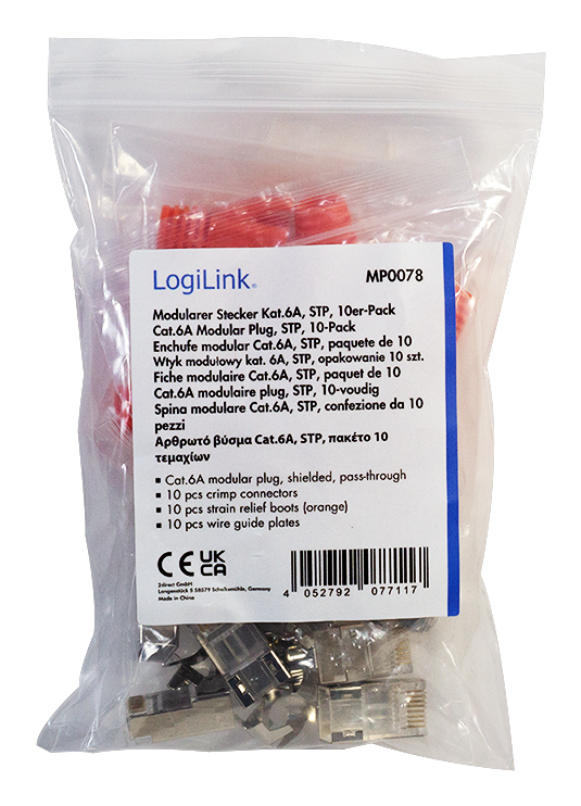LogiLink MP0078 kabelsamler RJ-45 Orange, Sølv