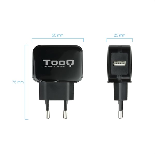 TooQ TQWC-1S01 mobiililaitteen laturi Universaali Musta AC Sisätila