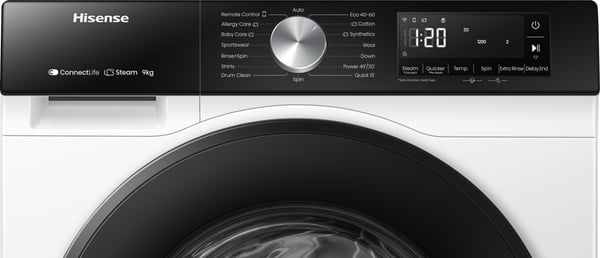 Hisense WF3S9043BW3 Pesukone Edestä täytettävä 9 kg 1400 RPM Valkoinen