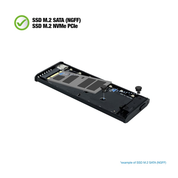 TooQ Shinobi SSD-inkapsling Svart M.2