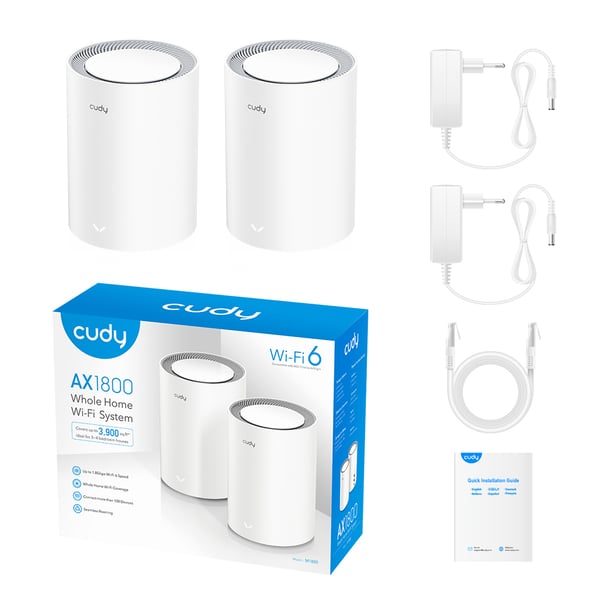 Cudy AX1800 Dual-band (2,4 GHz / 5 GHz) Wi-Fi 6 (802.11ax) Hvid 1 Intern