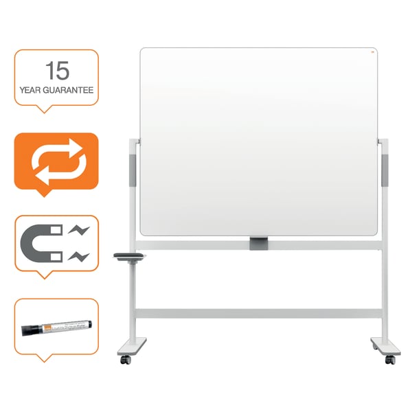 Nobo Move & Meet drejbare, mobile whiteboard 1500x1200 mm