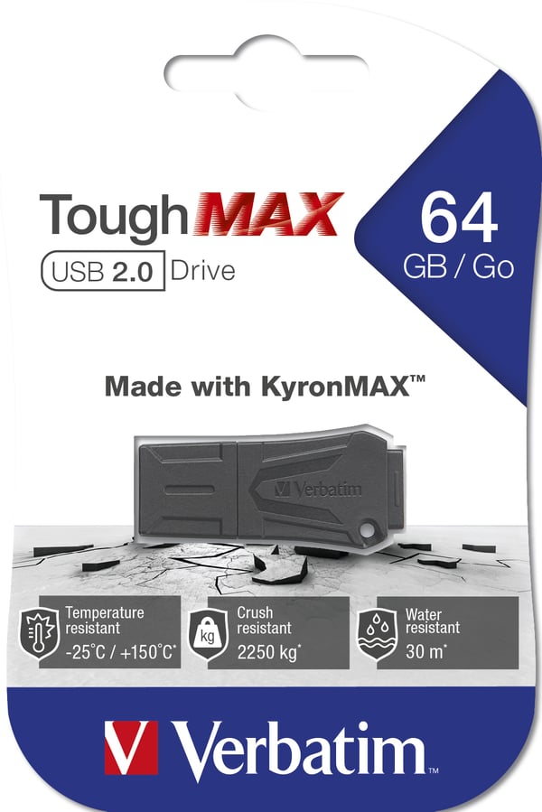 Verbatim ToughMAX USB-muisti 64 GB USB A-tyyppi 2.0 Musta