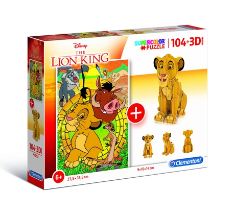 Clementoni Lion King 3D puslespil 104 stk Fjernsyn/film