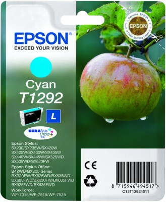 Epson Apple Yksittäispakkaus, syaani T1292 DURABrite Ultra -muste