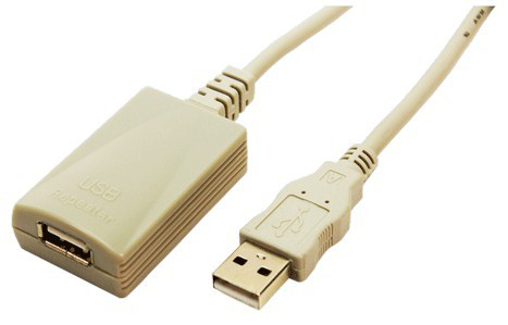 LogiLink USB 2.0 Repeater Cable USB-kabel 5 m USB A Beige