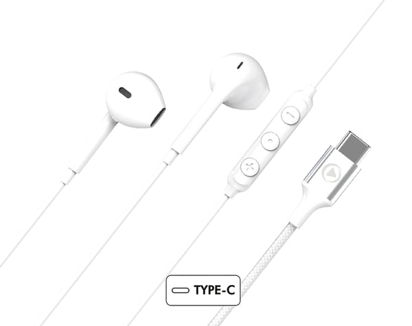 BIG BEN Force Play Headset Kabel I öra Samtal/musik USB Type-C Vit