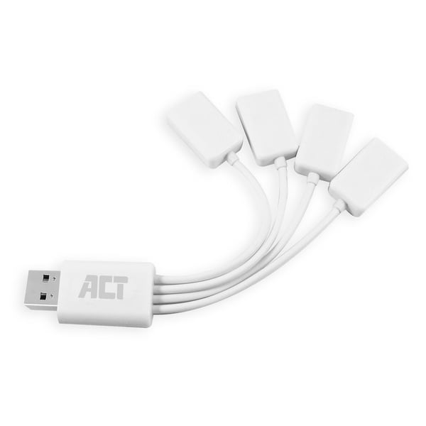 ACT AC6210 gränssnittshubbar USB 3.2 Gen 1 (3.1 Gen 1) Type-A 480 Mbit/s Vit
