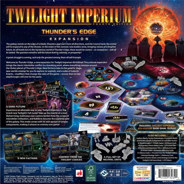 Asmodee Twilight Imperium 4th ed Thunder's Edge Exp Brætspil