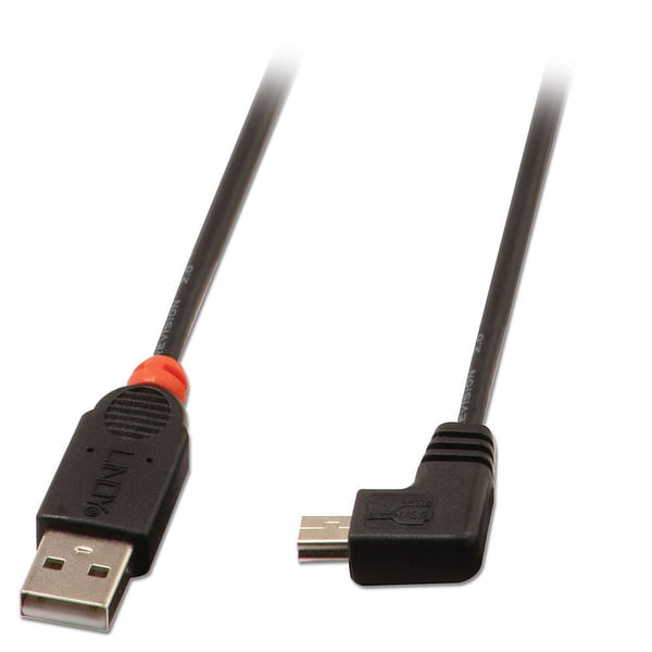 Lindy 31970 USB-kabel USB 2.0 0,5 m USB A Mini-USB B 0,48 Gbit/sek. Sort