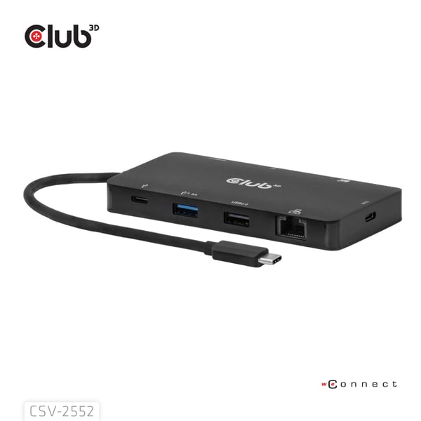 CLUB3D CSV-2552 gränssnittshubbar USB Type-C 5000 Mbit/s Svart