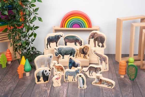 Tickit Wooden Wild Animal Blocks