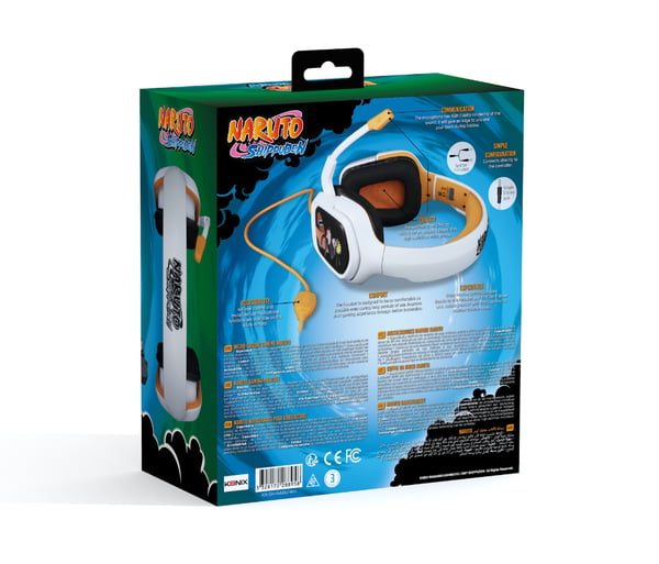 Konix Naruto 80381117963 hörlur och headset Kabel Huvudband Spela Svart, Vit, Gul