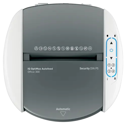 Leitz IQ OptiMax Autofeed Office 300 Dokumentförstörare P5 Micro Cut
