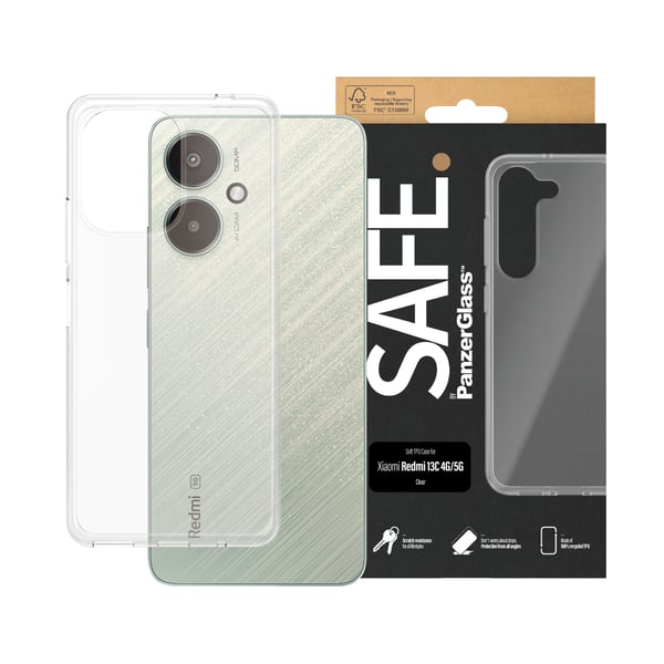 PanzerGlass SAFE. By ® TPU Case Transparent for Xiaomi Redmi 13C