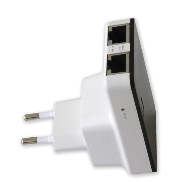 Techly I-WL-REPEATER2 trådløs router Hurtigt ethernet Sort, Hvid
