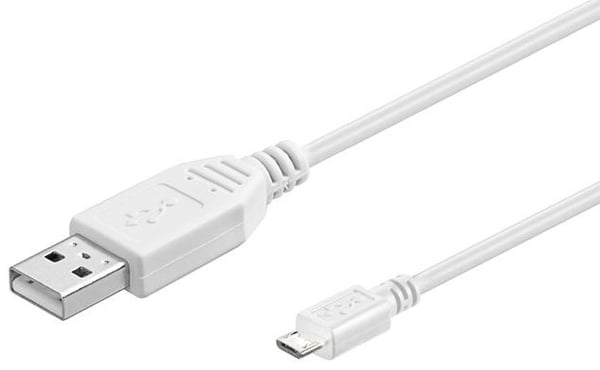 Microconnect USBABMICRO3W USB-kabel USB 2.0 3 m USB A Micro-USB B Hvid