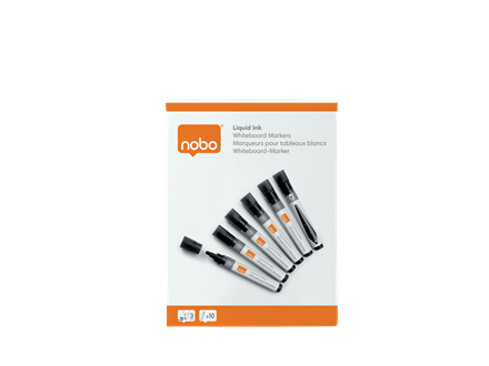 Nobo whiteboard marker rund spids 3 mm hurtigtørrende blæk, pakke/10 stk.