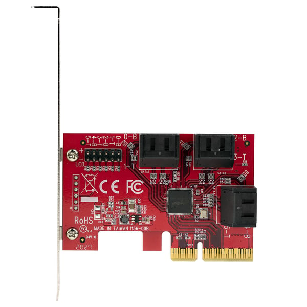 StarTech.com SATA PCIe-kort - 6-portars PCIe SATA-expansionskort - 6 Gbps - Lågprofilfäste - Staplade SATA-kontakter - ASM1166 Non-Raid - PCI Express till SATA-omvandlare