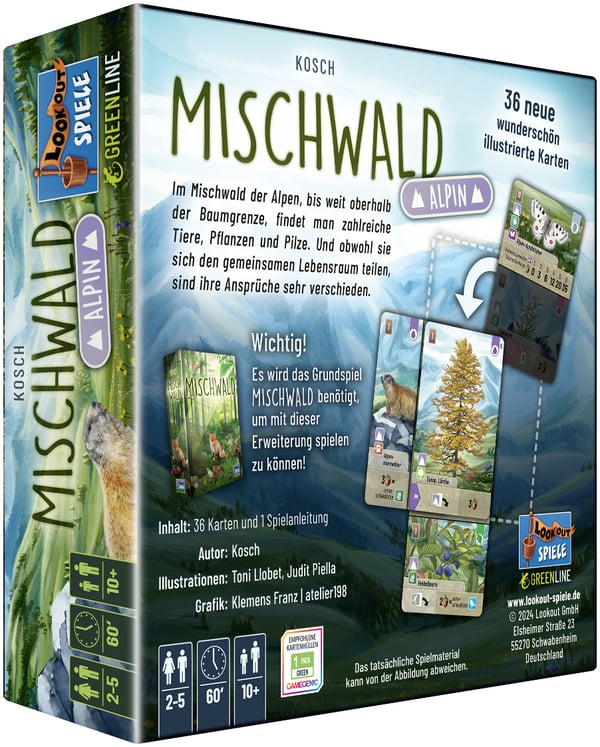 Asmodee Mischwald Alpin 60 min Tillägg till kortspel