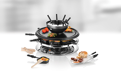 Unold 48726 raclette grill 8 person(er) 1300 W Sort, Rustfrit stål