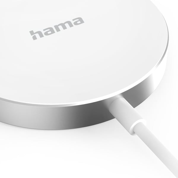 Hama MagCharge FC15 Mobiltelefon, Smartphone Vit USB Trådlös laddning Snabb laddning inomhus