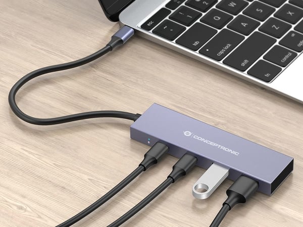 Conceptronic HUBBIES13G gränssnittshubbar USB 3.2 Gen 2 (3.1 Gen 2) Type-C 10000 Mbit/s Grå