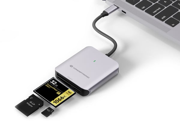 Conceptronic BIAN09G kortinlukija USB 3.2 Gen 2 Type-C Harmaa