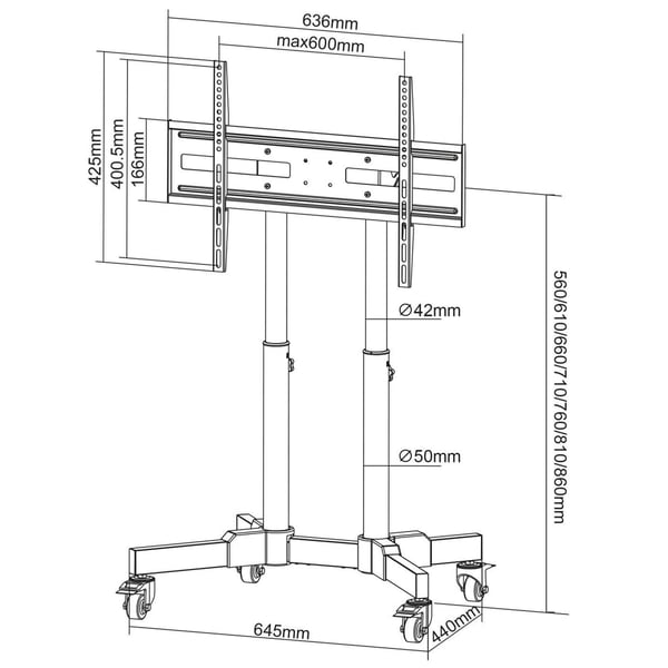 Manhattan TV-vogn 23\"-70\" 40 kg ekstra lav