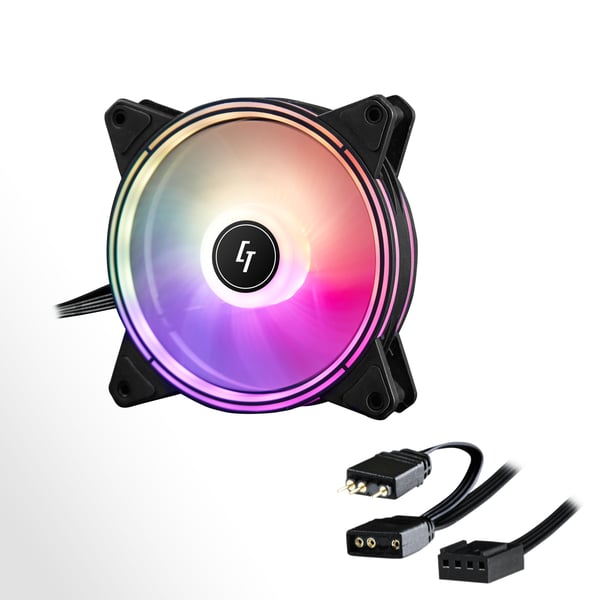 Chieftec NF-1225RGB kylsystem för dator Datorväska Fan 12 cm Svart 1 styck